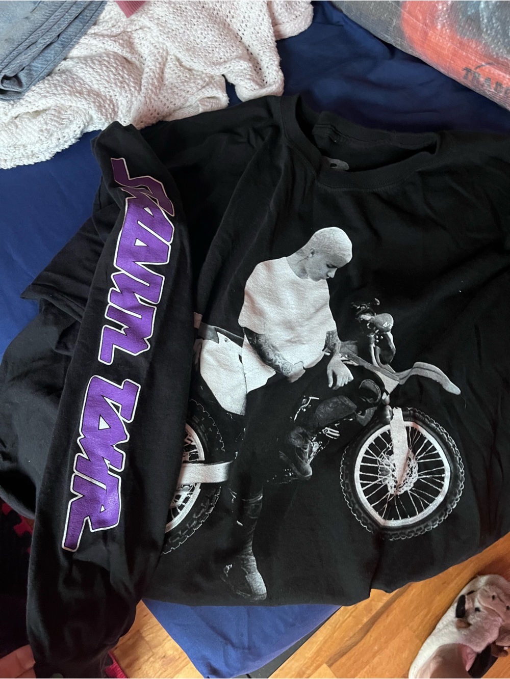 Justin Bieber stadium tour 2017 motorcycle oversized long sleeve